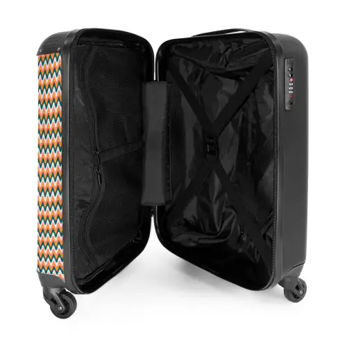 Retro disco wave patroon kleurrijk NBS - Handbagage koffer - Volwassenen Unisex middel -binnenkant