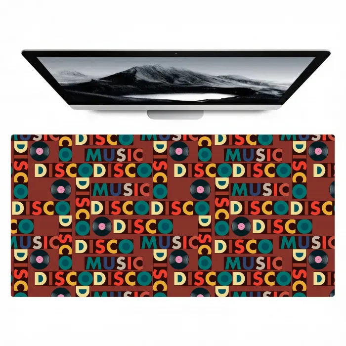Bruin - Retro - Disco - Patroon Muismat XXL klein 681 -zzz3d