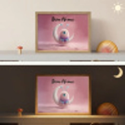Maan - Monster - Roze Light Box met batterij (Wandlamp kind) middel -sfeer3_kind