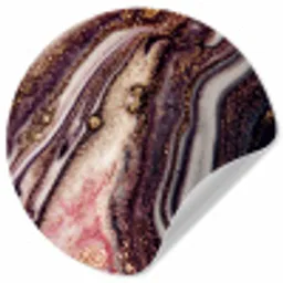 Marmer - Roze - Goud - Glitter - Marmerlook Wandcirkel behangsticker klein -3d