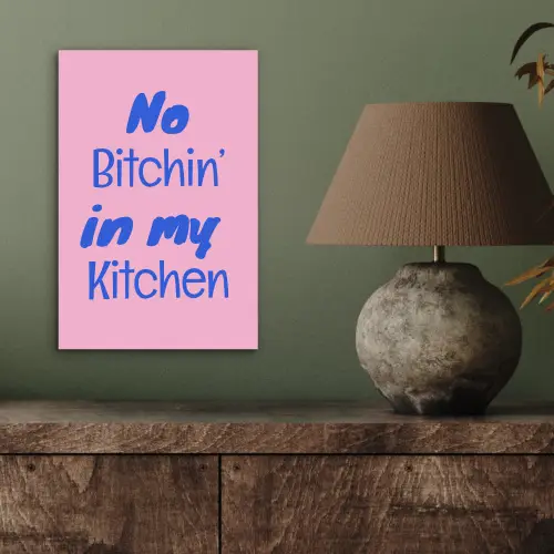 Quote - Blauw - Lettertype - Keuken aluminium wit klein -sfeer2