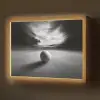 Golfbal - Wazig - Zwart Light Box met batterij (Wandlamp) middel -z3d_website