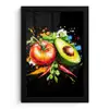 Tomaat - Avocado - Peper - Graffiti - Verf - Modern fotolijst zwart zonder passe partout klein -3d