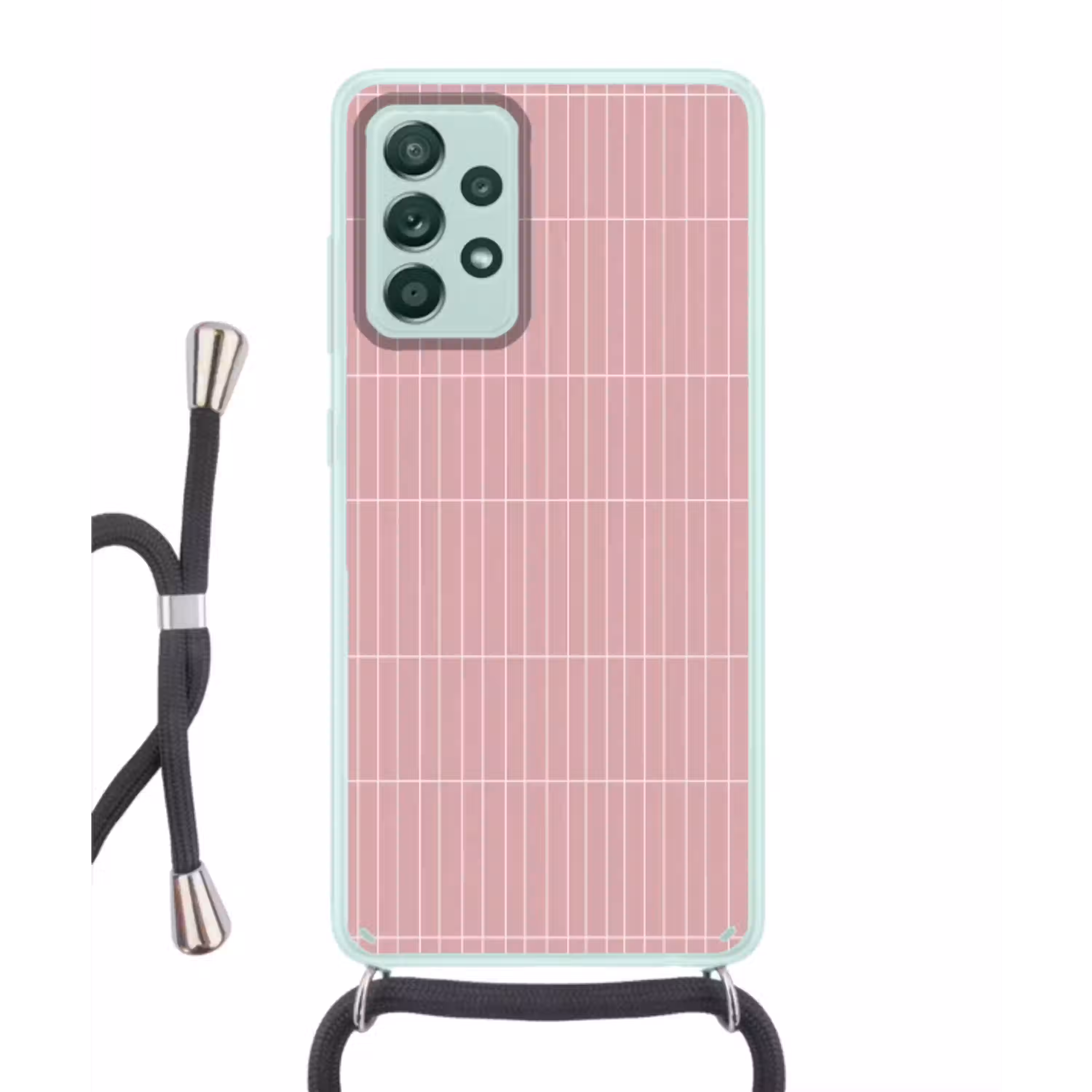 Verticaal - Wandtegel - Lichtroze Hoesje Samsung Galaxy A52 met koord klein 792 -3d