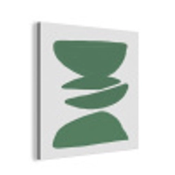 Abstract - Groen - Vormen - Modern aluminium wit klein -3d