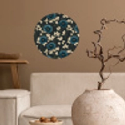 Botanisch - Bloemen - Blauw Wandcirkel behangsticker klein 186 -sfeer1