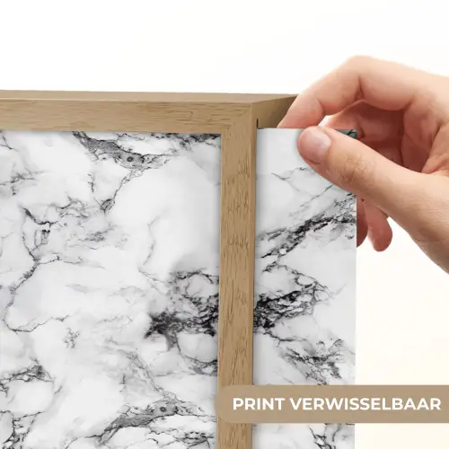 Marmer - Zwart - Dramatisch - Wit Light Box met batterij (Wandlamp) middel 907 -USP_websiteprintNL