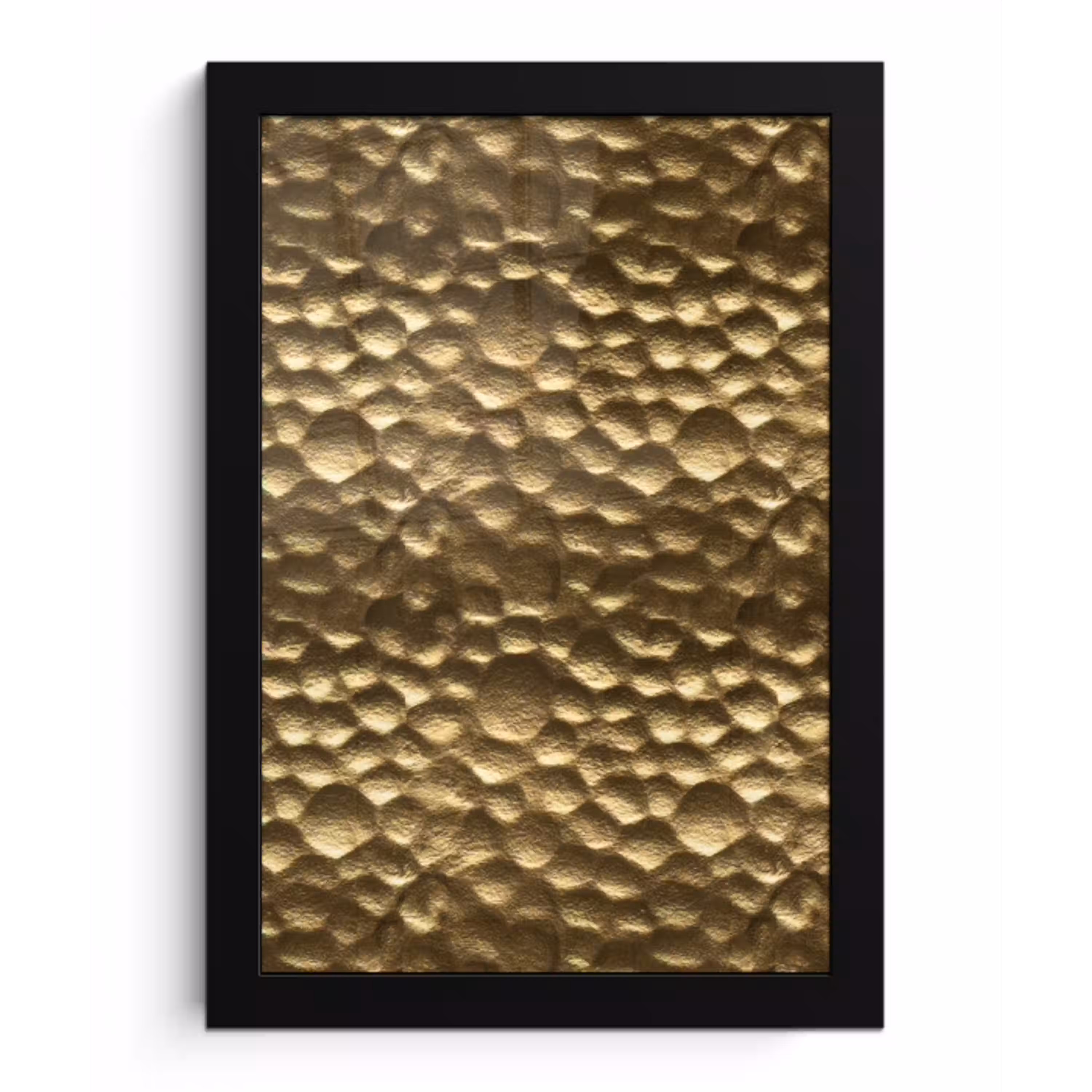 Gehamerd - Reliëf - Textuur - Bronsgoud fotolijst zwart zonder passe partout klein 224 -3d