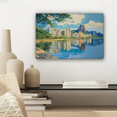 Berg - Skyline - Strand - Water canvas 2cm klein -sfeer6