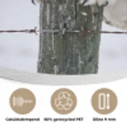 Sneeuwuil - Hek - Sneeuw - Wit Akoestische PET Vilt - Rond klein -closeup_NL
