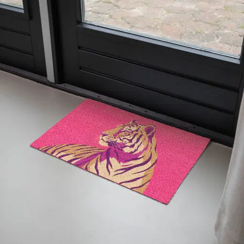 Tijger - Modern - Neon Deurmat klein -sfeer2