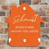 Weiße Herzchen in den Ecken - Elegant Naambord Huisje klein -sfeer6