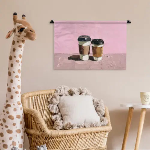 Koffiebekers - Deksel - Verf - Textuur Wandkleed katoen klein -wsfeer5_kind