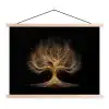 Lichtjes - Boom - Abstract - Zwart textielposter latten blank klein -3d