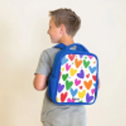 Gekleurde hartjes Kinderrugzak - Blauw middel -sfeer2
