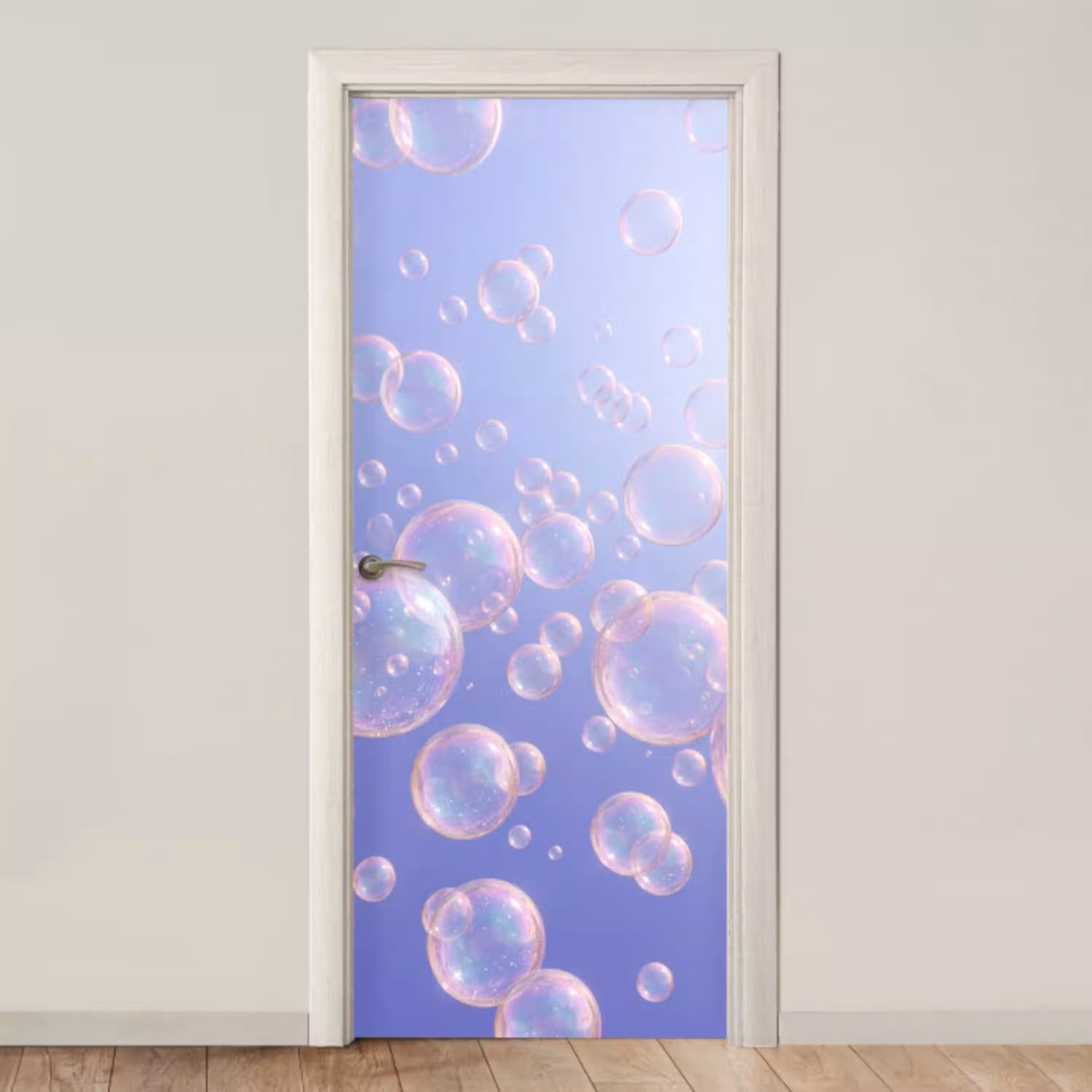 Pastel - Bubbels - Dromerig deurposter klein -3d_beige