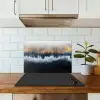 Abstract - Goud - Luxe - Blauw keuken achterwand spatscherm klein -sfeer2