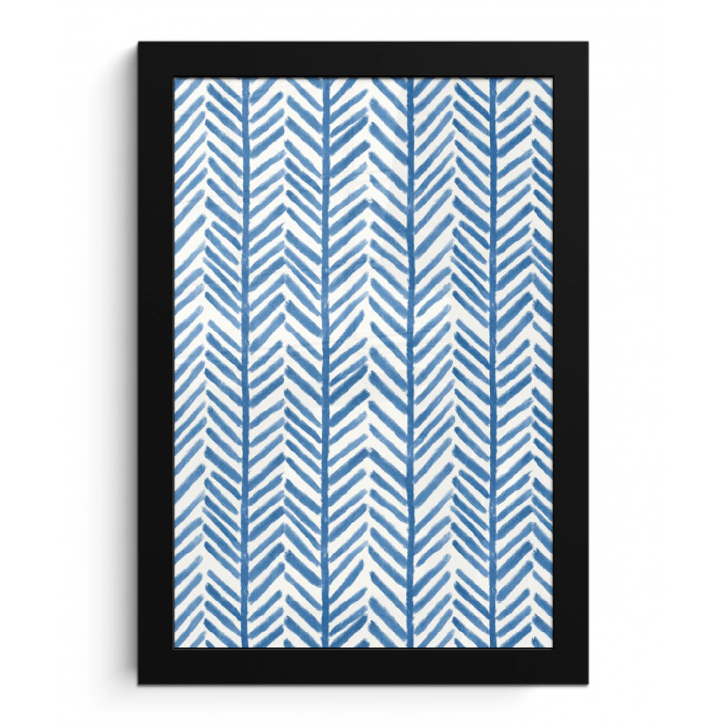 Patroon - Streep - Blauw fotolijst zwart zonder passe partout klein 224 -3d
