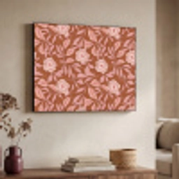 Patroon - Bladeren - Terracotta Textielframe zwart klein 947 -sfeer3