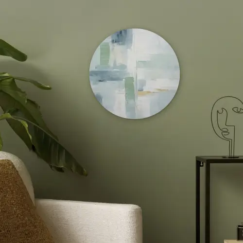 Verf - Moderne kunst - Abstract - Grijs Akoestische PET Vilt - Rond klein -sfeer2