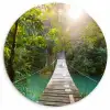 Jungle - Water - Brug - Natuur - Planten Wandcirkel kunststof plaat 5mm dik klein -3d