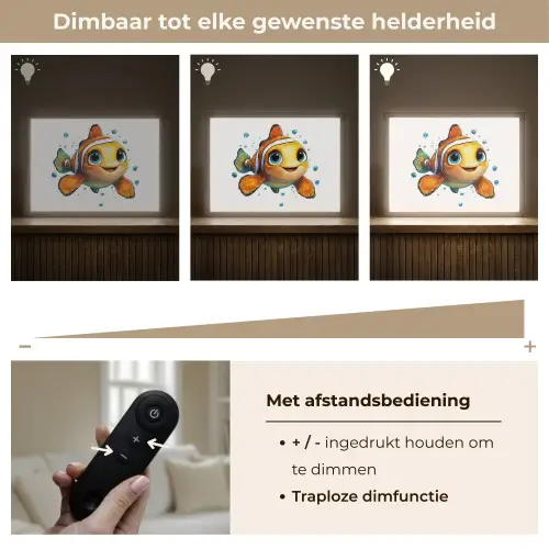 Clownvis - Oranje - Vis - Water Light Box met batterij (Wandlamp kind) middel -USP_dimbaarNL