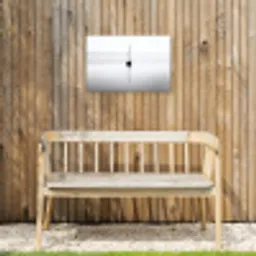 Zeilboot - Zwart - Water - Silhouet Tuinposter op houten frame 2 cm dik klein -sfeer4