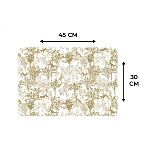 Apen - Jungle - Abstract - Beige Placemat vinyl groot 368 -specs