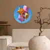 Ballonnen - Goud - Stervorm - Roze Wandcirkel plexiglas klein -sfeer1