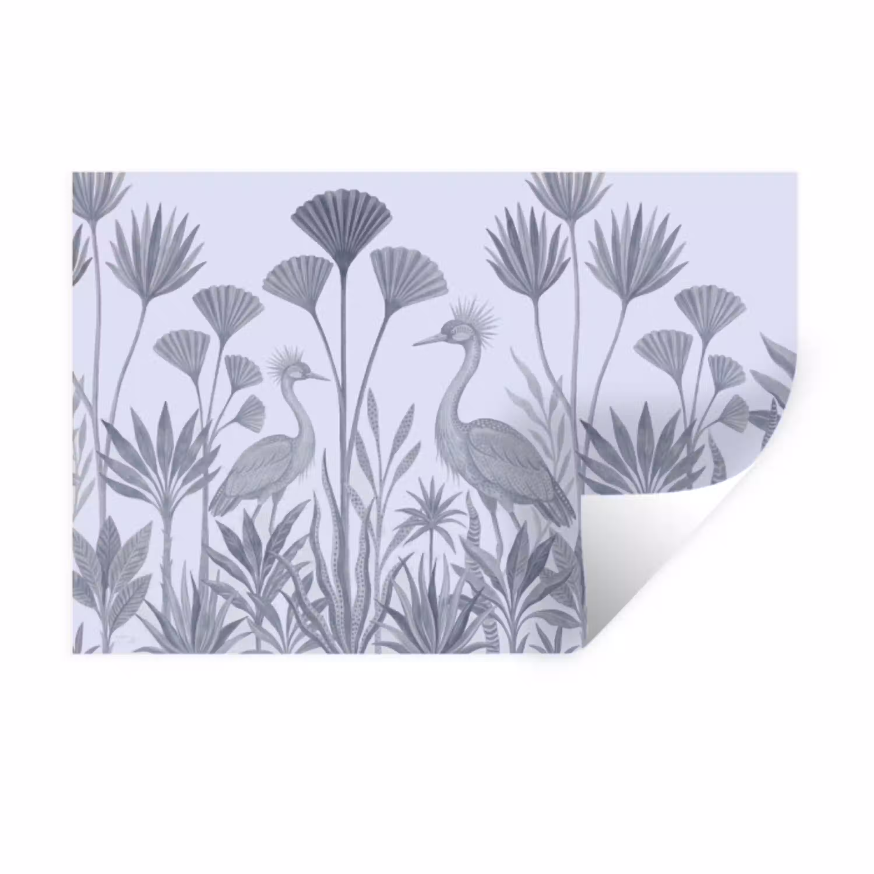 Vogel - Tropisch - Illustratie - Blauwgrijs - Natuur Muursticker klein -3d