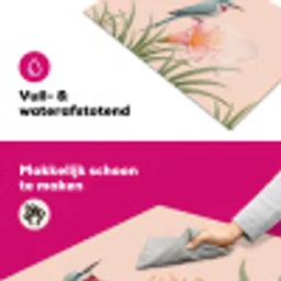 Vogel - Bloem - Natuur - Roze Inductie beschermer vinyl 3mm klein -wsfeer6_website