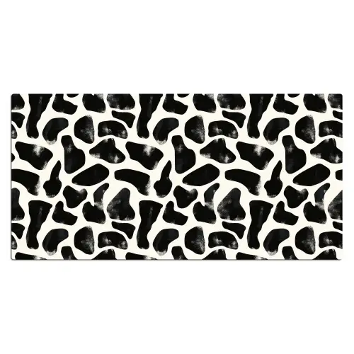 Dierenpatroon - Vlekken - Zwart - Wit Muismat XXL klein 681 -3d_leeg