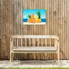 Sinaasappels - Ijsblokjes -  Zee - Illustratie Tuinposter op houten frame 2 cm dik klein -sfeer4