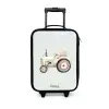 Beige vintage tractor in pastel groene kleuren Kinderkoffer - Zwart klein -3d