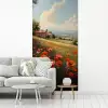 Klaprozen - Rood - Heuvels - Landschap fotobehang vinyl groot -woonkamer