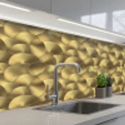 Modern - Cirkel - Goud keuken achterwand 2 middel 871 -3d_schuin