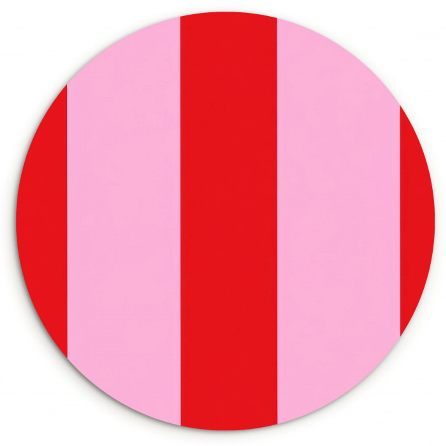 Strepen - Klassiek - Roze Wandcirkel kunststof plaat 5mm dik klein 188 -3d