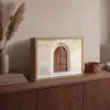 Houten - Deur - Lantaarn Light Box met batterij (Wandlamp) middel -sfeer2