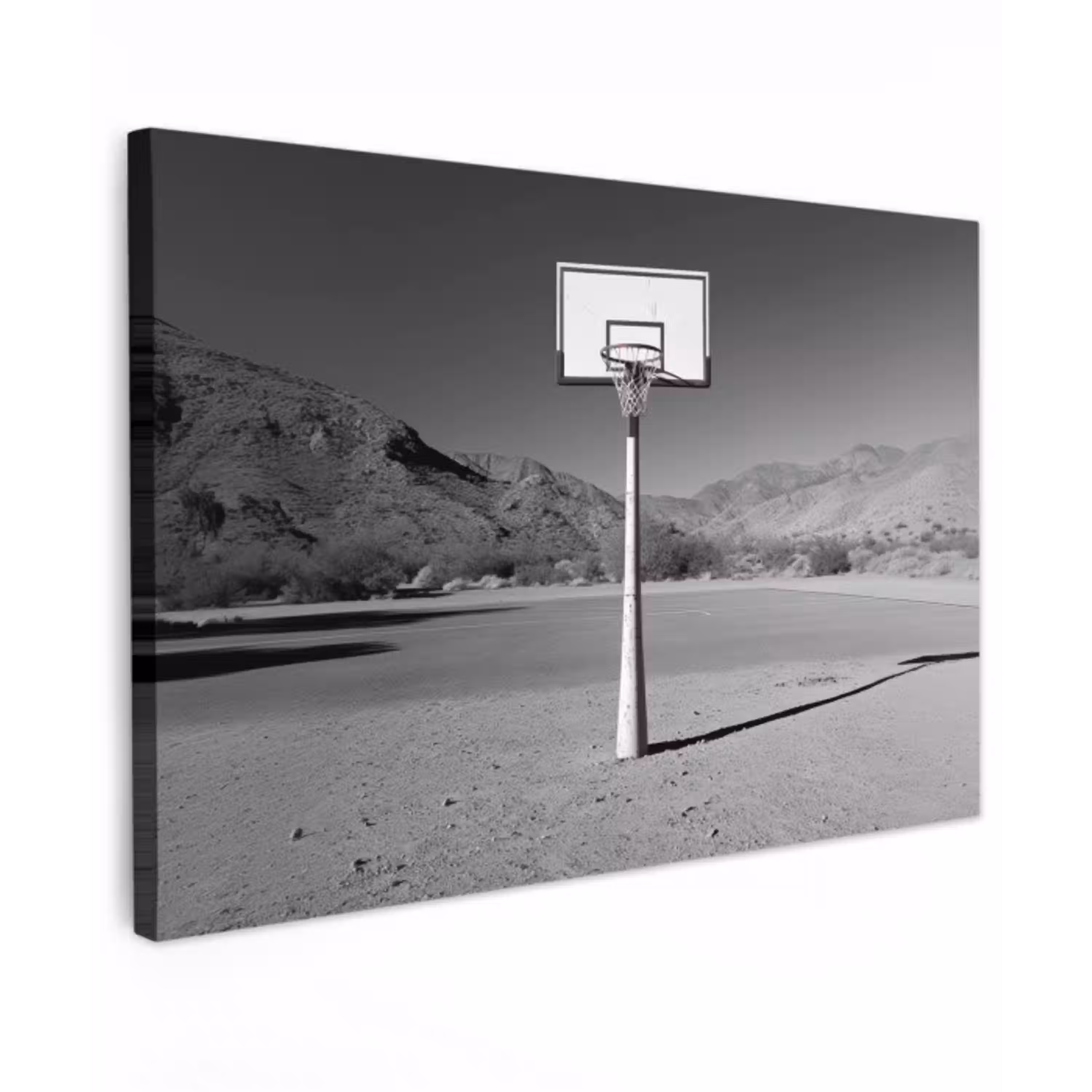 Basketbalpaal - Landschap - Zand - Wit canvas 2cm klein -z3d