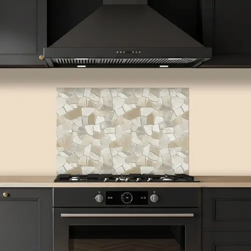 Mozaïek - Stenen - Beige keuken achterwand spatscherm klein 900 -sfeer1