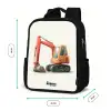 Graafmachine - Getekend - Oranje Rugzak - Zwart middel -productfoto_formaten