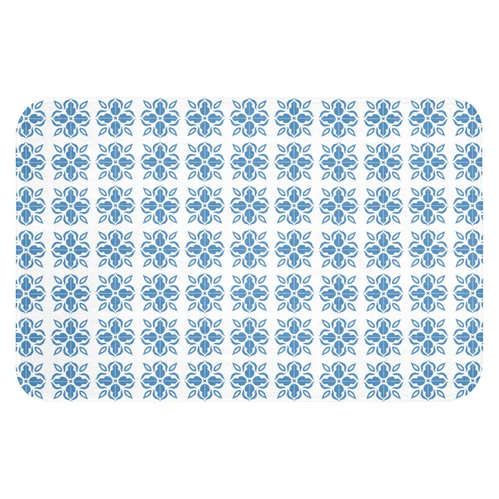 Blauw - Wit - Tegel - Patroon WCmat klein 1009 -3d