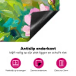 Kolibrie - Bloemen - Natuur - Kleurrijk Inductie beschermer vinyl 3mm klein -wsfeer4_website