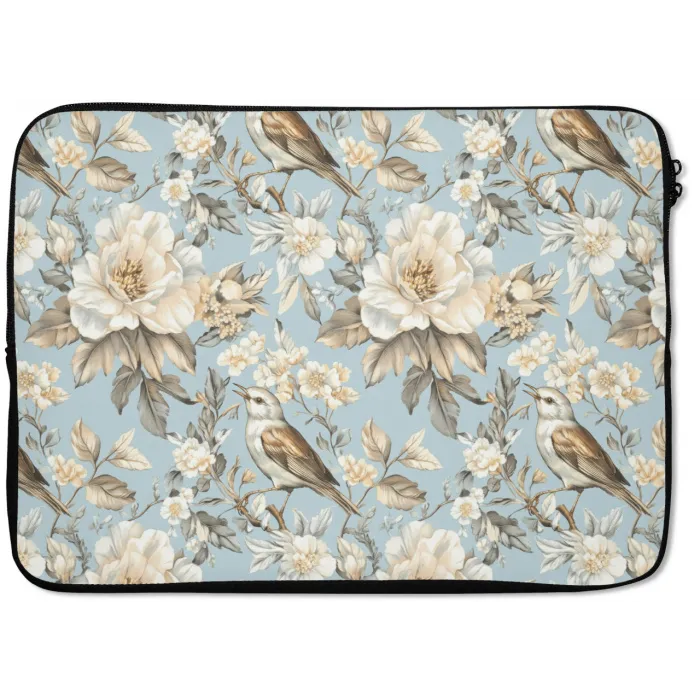 Botanisch - Zangvogel - Blauw laptophoes neopreen klein 279 -zkaufland3dotto
