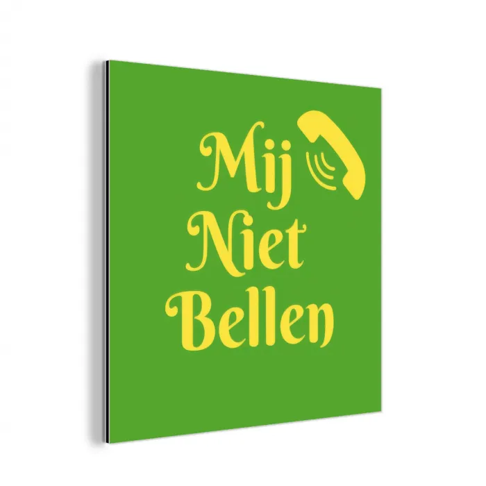 Mij niet bellen - Telefoon - Groen aluminium wit klein -3d