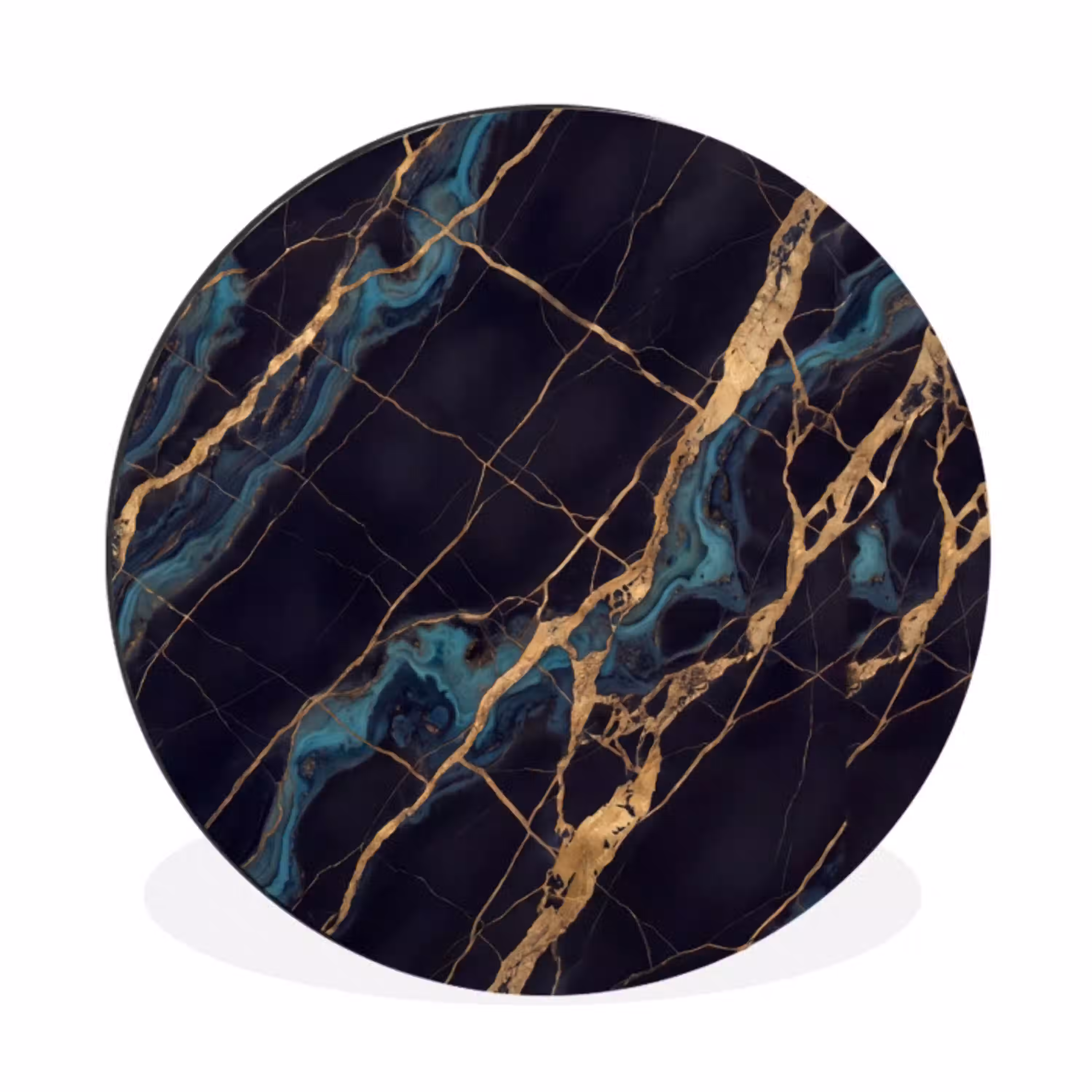 Abstract - Gouden lijnen - Kunst - Modern - Zwart Wandcirkel aluminium klein -3d