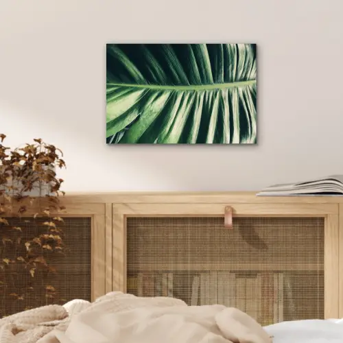 Bladeren - Tropisch - Jungle aluminium wit klein -sfeer3