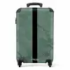 Groene marmerlook met zwarte verticale baan NBS - Handbagage koffer - Volwassenen Unisex middel -productfoto_recht