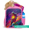 Crossmotor - Neonkleuren - Lijnen - Helm Kinderrugzak - Roze middel -inhoud_NL