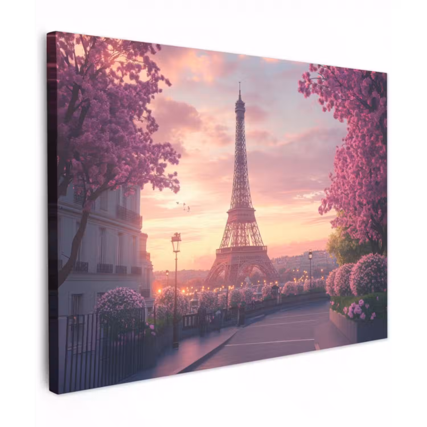Leinwandbild - Eiffelturm - Paris - Rosa